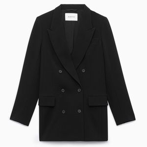 Aritzia Babaton Enoch double breasted blazer jacket size 10 black